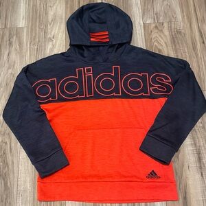 Youth Adidas Orange & Navy Hoodie (M: 10/12)